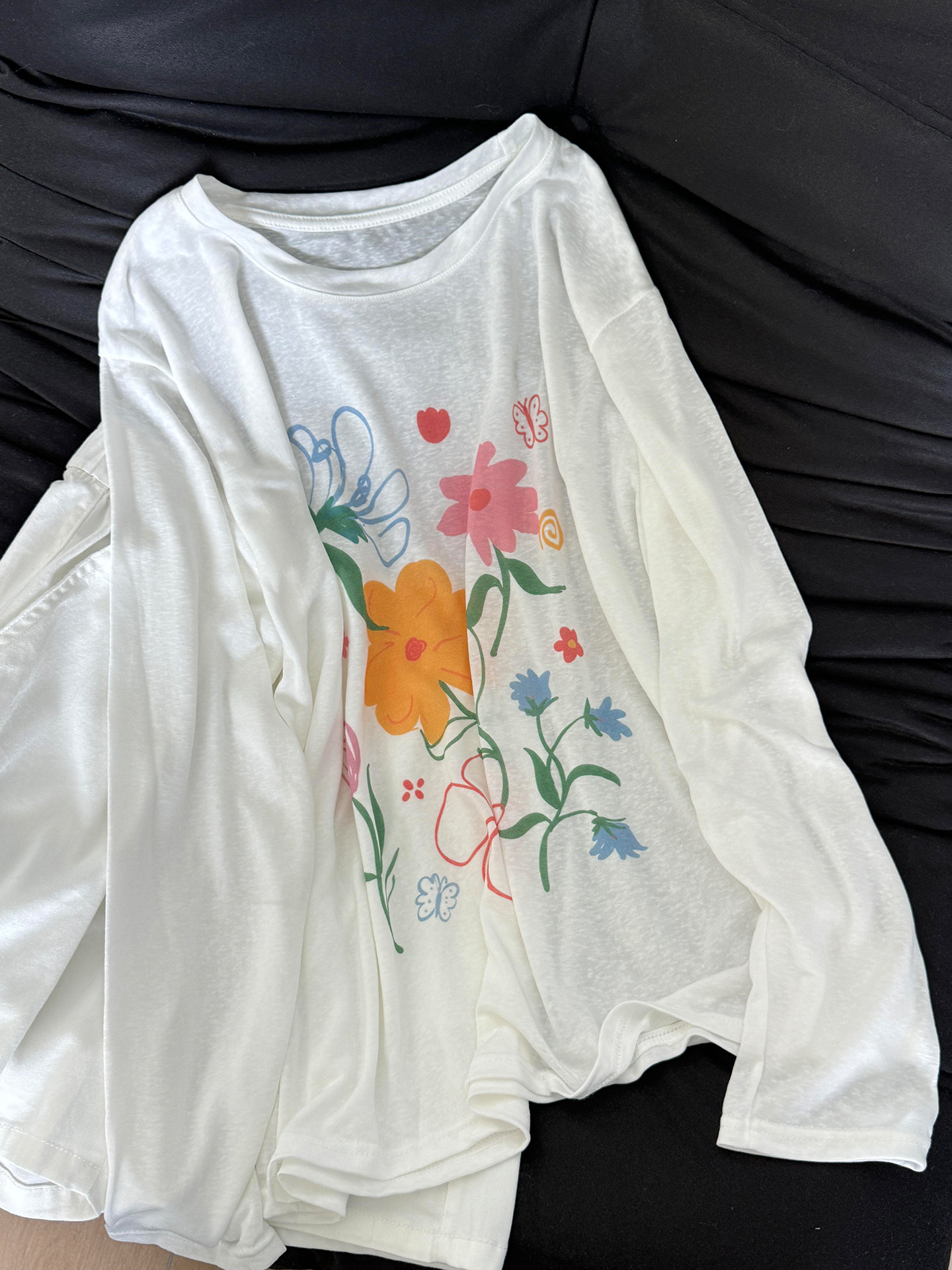 Women's White Loose Sun Protection Long Sleeve T-Shirt 2026 Summer Casual Travel Top - Image 3