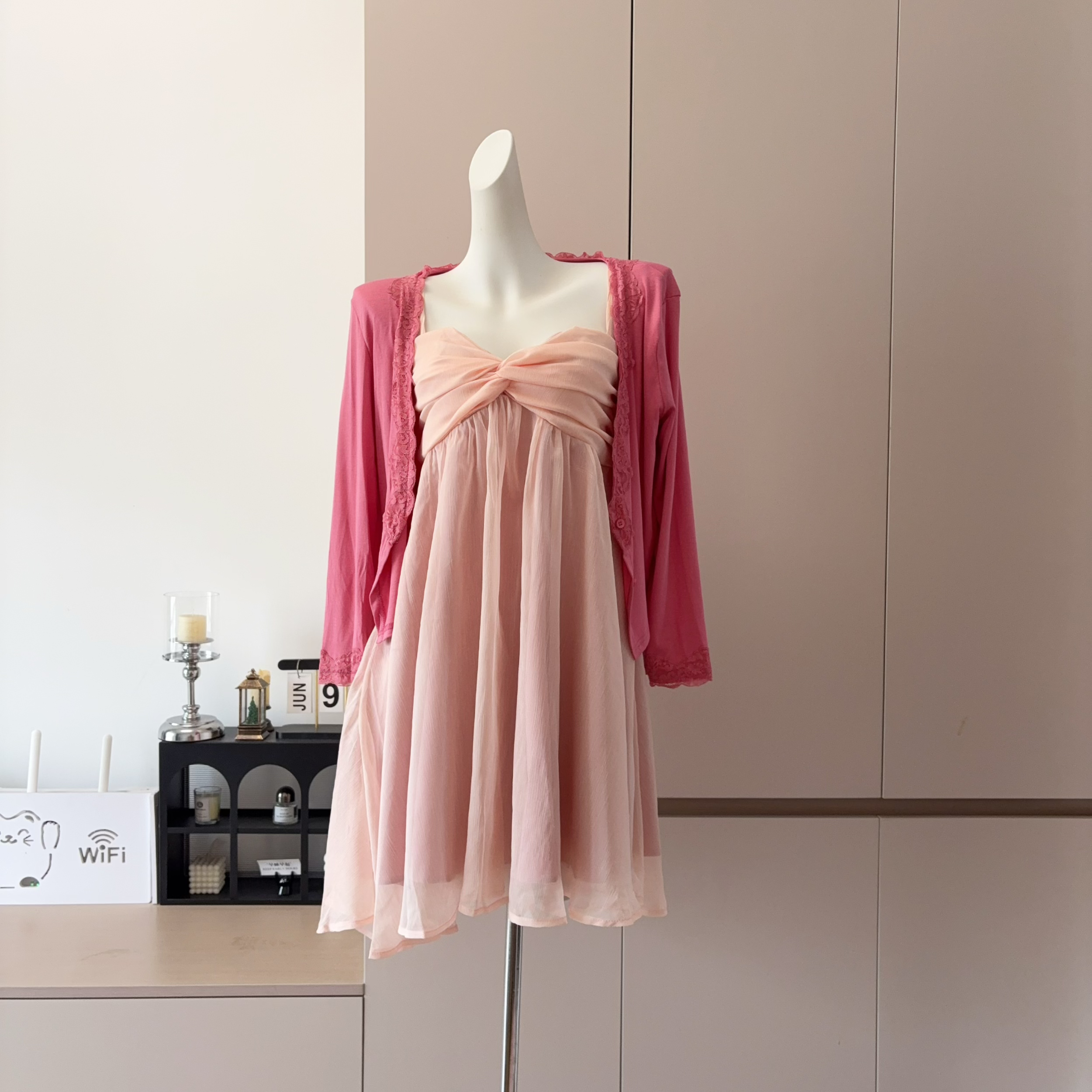 Women's Two-Piece Cami Dress and Cardigan Set - Image 4