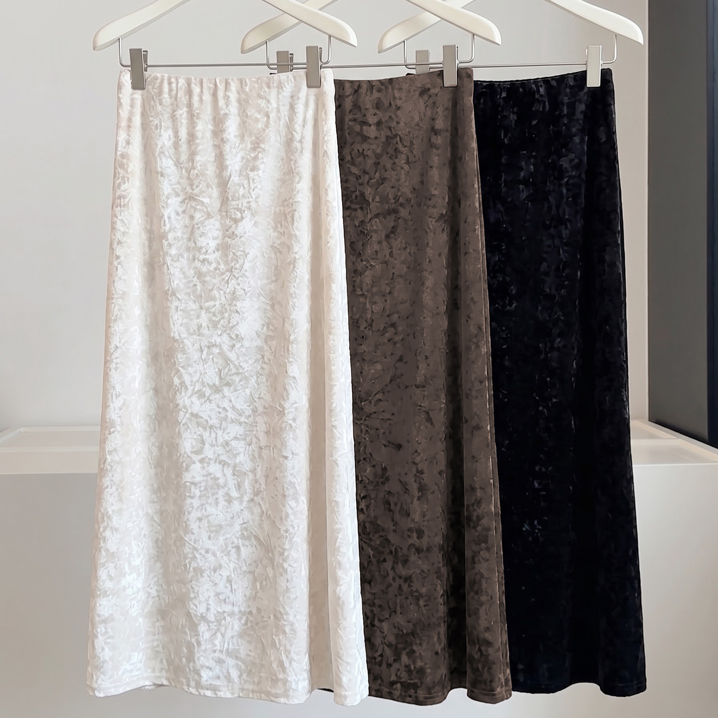 3D Shimmer Velvet Ice Flower A-Line Drape High Waist Long Skirt Fall Winter New - Image 4