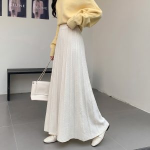 Women's Knit High Waist A-Line Long Skirt 2026 Autumn Winter